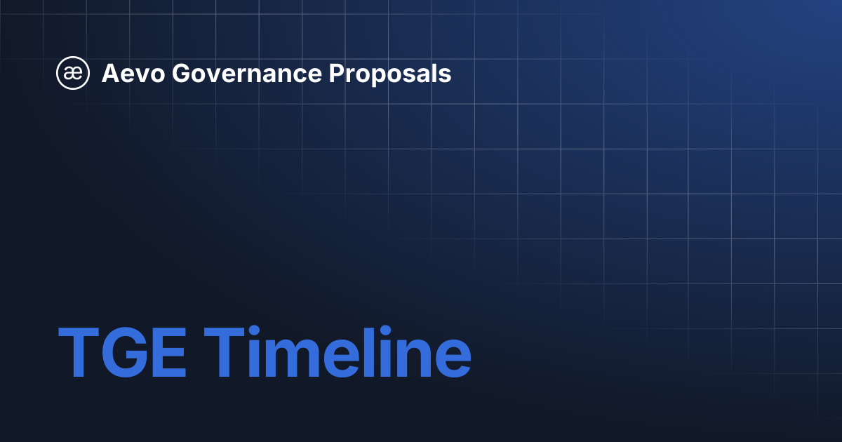 TGE Timeline | Aevo Governance Proposals